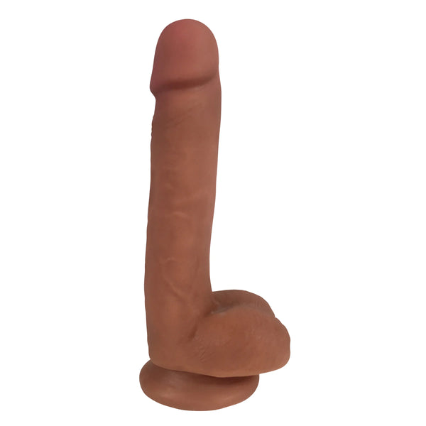 Easy Riders 7" Dual Density Bioskin Dildo with Balls - Tan