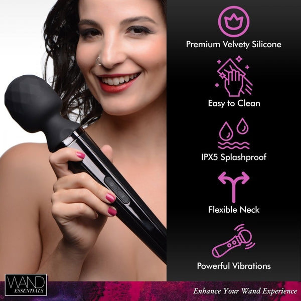 Wand Essentials Diamond Head 24X Rechargeable Silicone Wand Massager - Extreme Toyz Singapore - https://extremetoyz.com.sg - Sex Toys and Lingerie Online Store