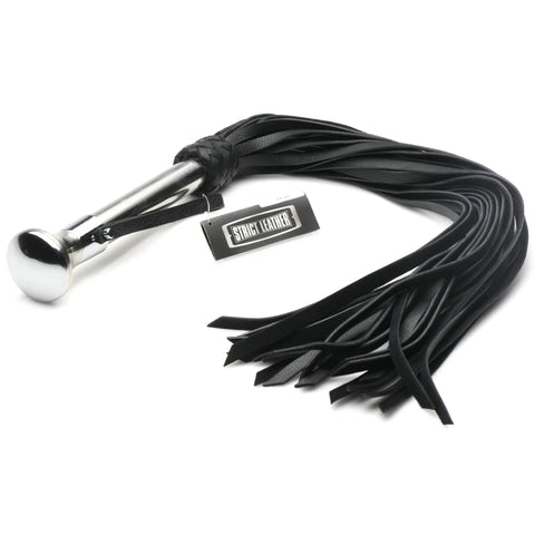 Leather Flogger with Stainless Steel Handle