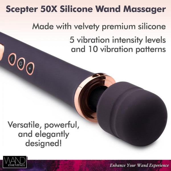 Wand Essentials Scepter 50X Silicone Wand Massager - Extreme Toyz Singapore - https://extremetoyz.com.sg - Sex Toys and Lingerie Online Store