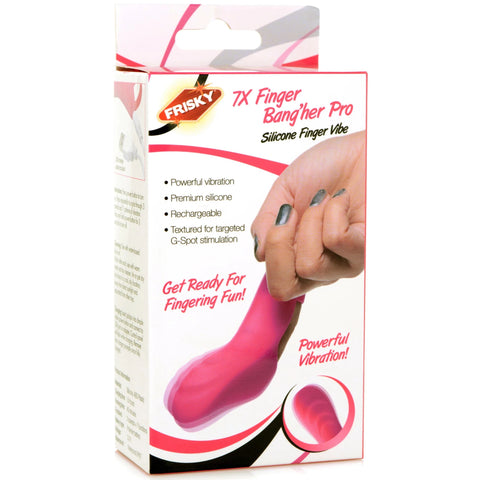 7X Finger Bang Her Pro Rechargeable Silicone Vibrator - Pink