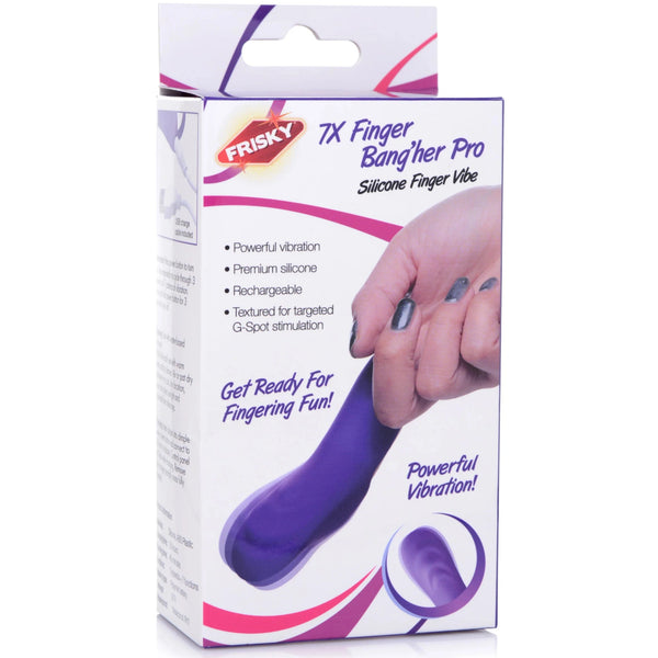 7X Finger Bang Her Pro Rechargeable Silicone Vibrator - Purple