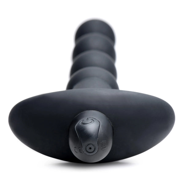 Remote Control Vibrating Silicone Anal Beads - Black