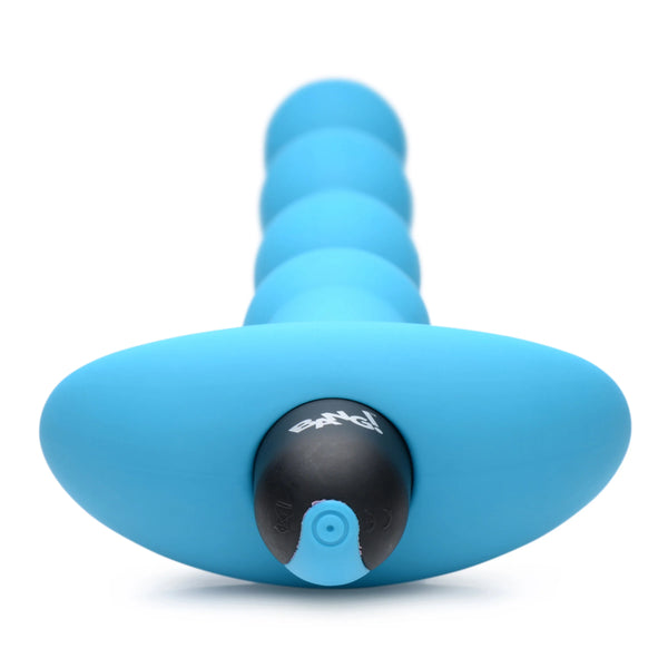 Remote Control Vibrating Silicone Anal Beads - Blue