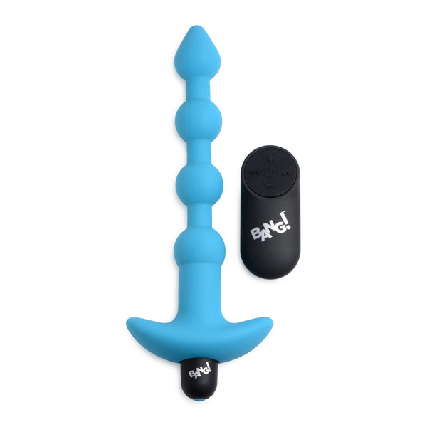 Remote Control Vibrating Silicone Anal Beads - Blue