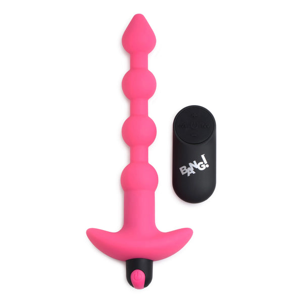 Remote Control Vibrating Silicone Anal Beads - Pink