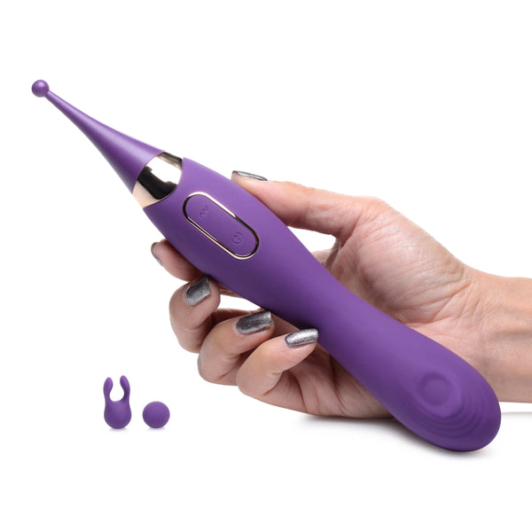 Power Zinger Pro Rechargeable Pulsing G-Spot Pinpoint Vibe with Attachments