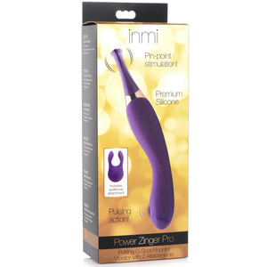 Power Zinger Pro Rechargeable Pulsing G-Spot Pinpoint Vibe with Attachments