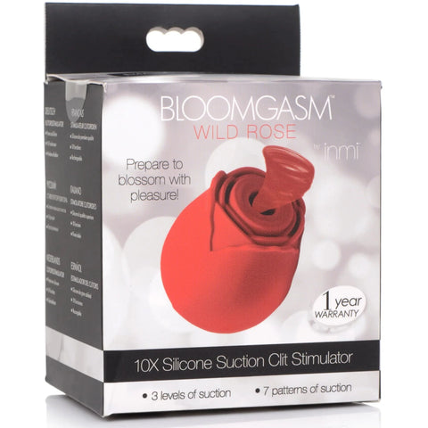 Wild Rose 10X Rechargeable Silicone Clit Stimulator - Red