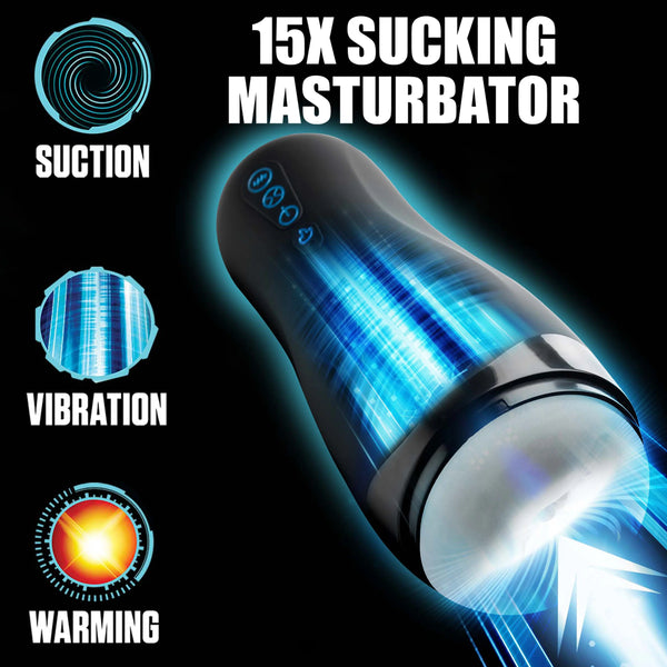 Auto Milker 15X Rechargeable Sucking & Heating Vibrating Masturbator
