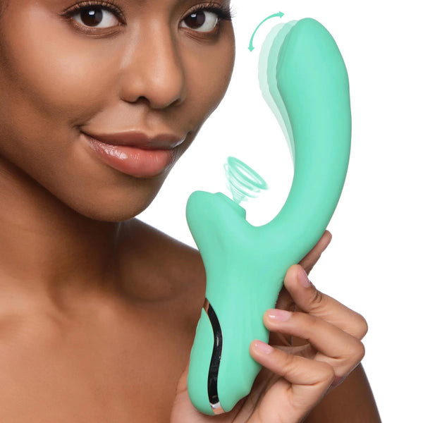 10X Minty Air-Stim Rechargeable Silicone Rabbit Vibrator