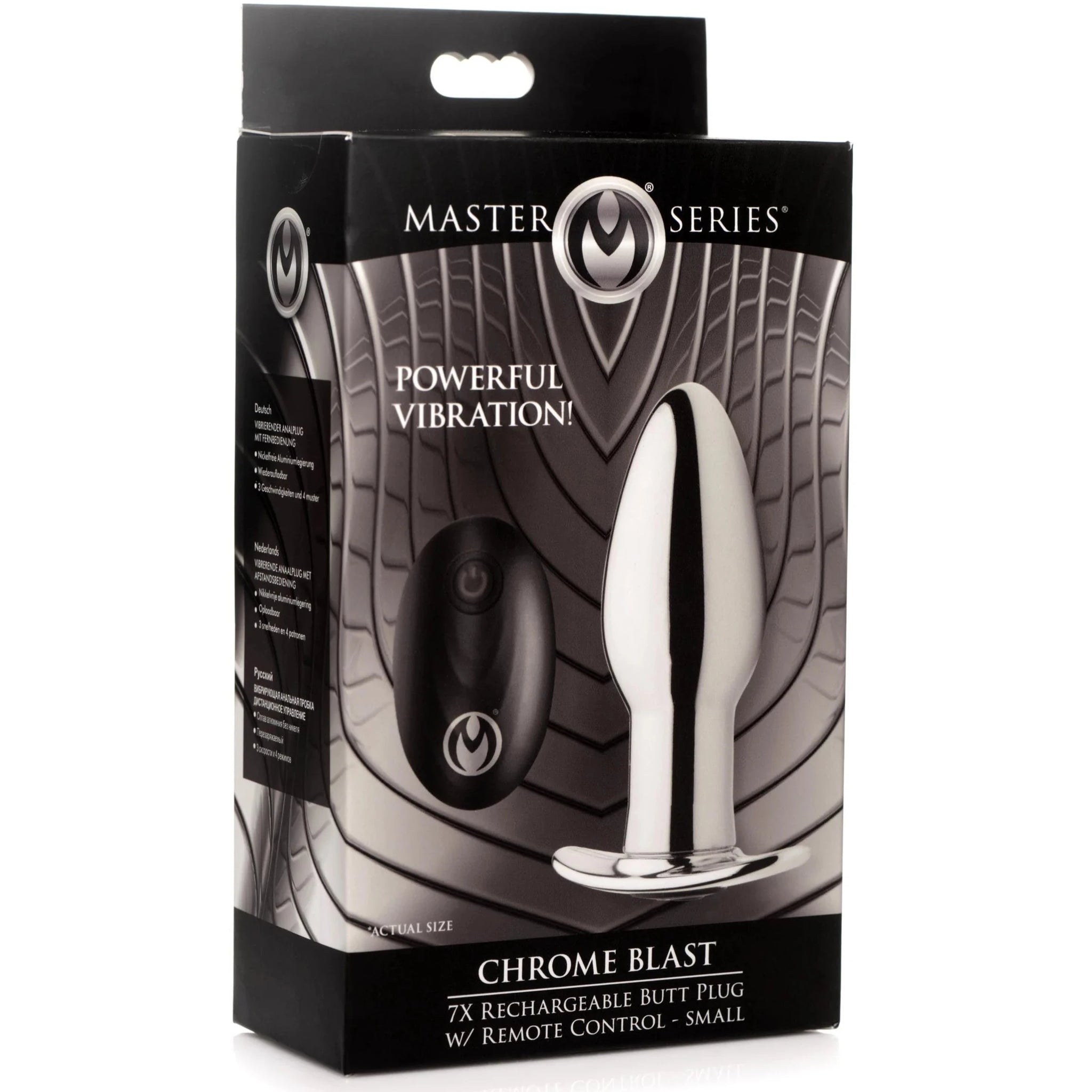 Chrome Blast 7X Rechargeable Butt Plug with Remote Control - Small