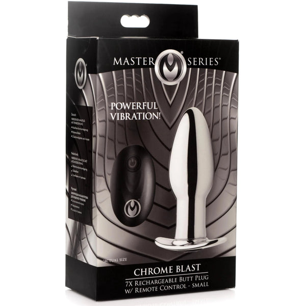 Chrome Blast 7X Rechargeable Butt Plug with Remote Control - Small