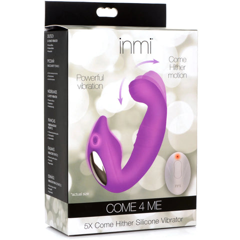 Come 4 Me 5X Come Hither Rechargeable Silicone Vibrator with Remote Control