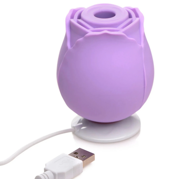 Wild Rose 10X Rechargeable Suction Clit Stimulator - Purple