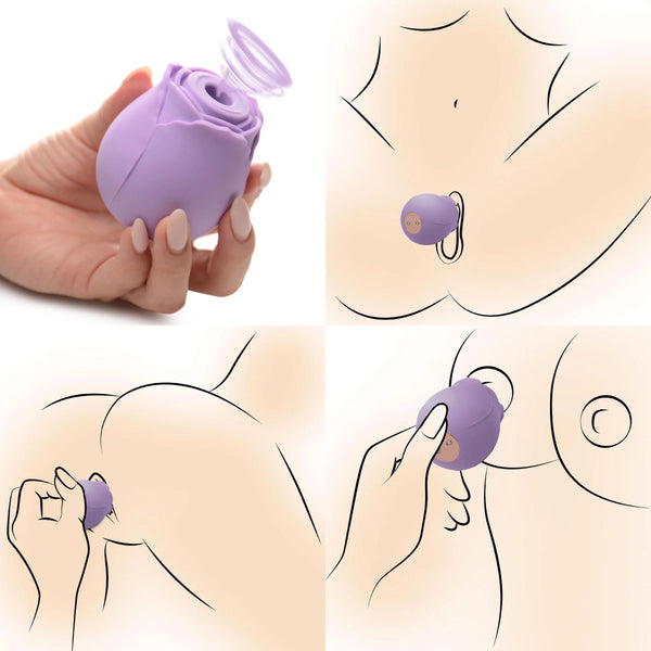 Wild Rose 10X Rechargeable Suction Clit Stimulator - Purple