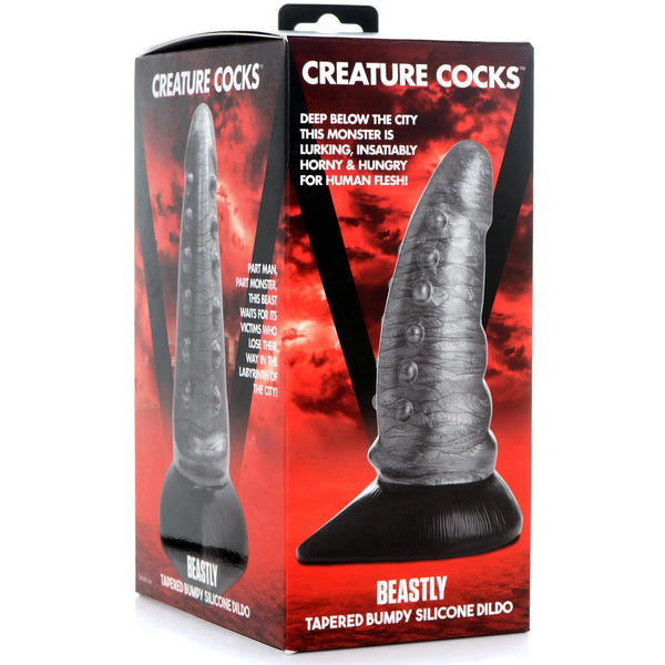 Beastly Tapered Bumpy Silicone Dildo
