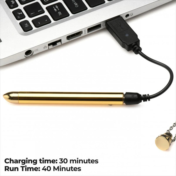 7X Rechargeable Vibrating Necklace - Gold