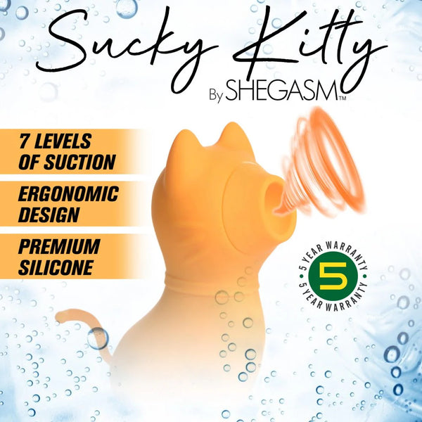 Sucky Kitty Rechargeable Silicone Clitoral Stimulator - Orange