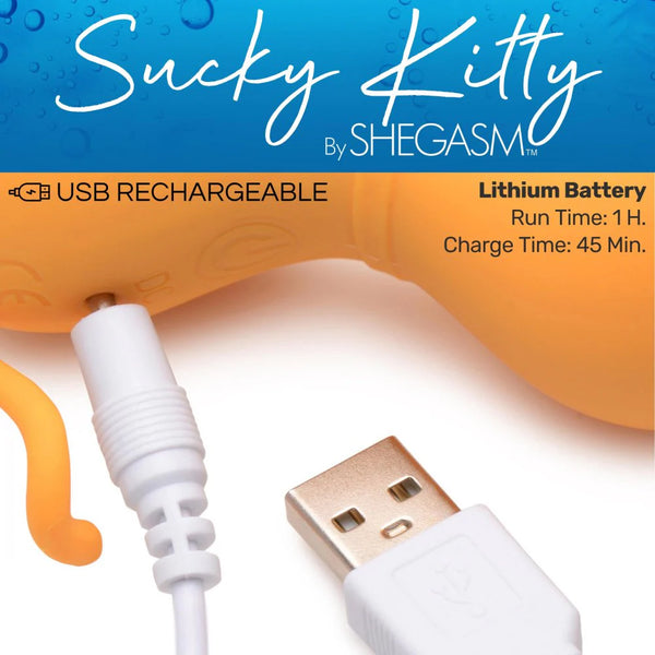 Sucky Kitty Rechargeable Silicone Clitoral Stimulator - Orange