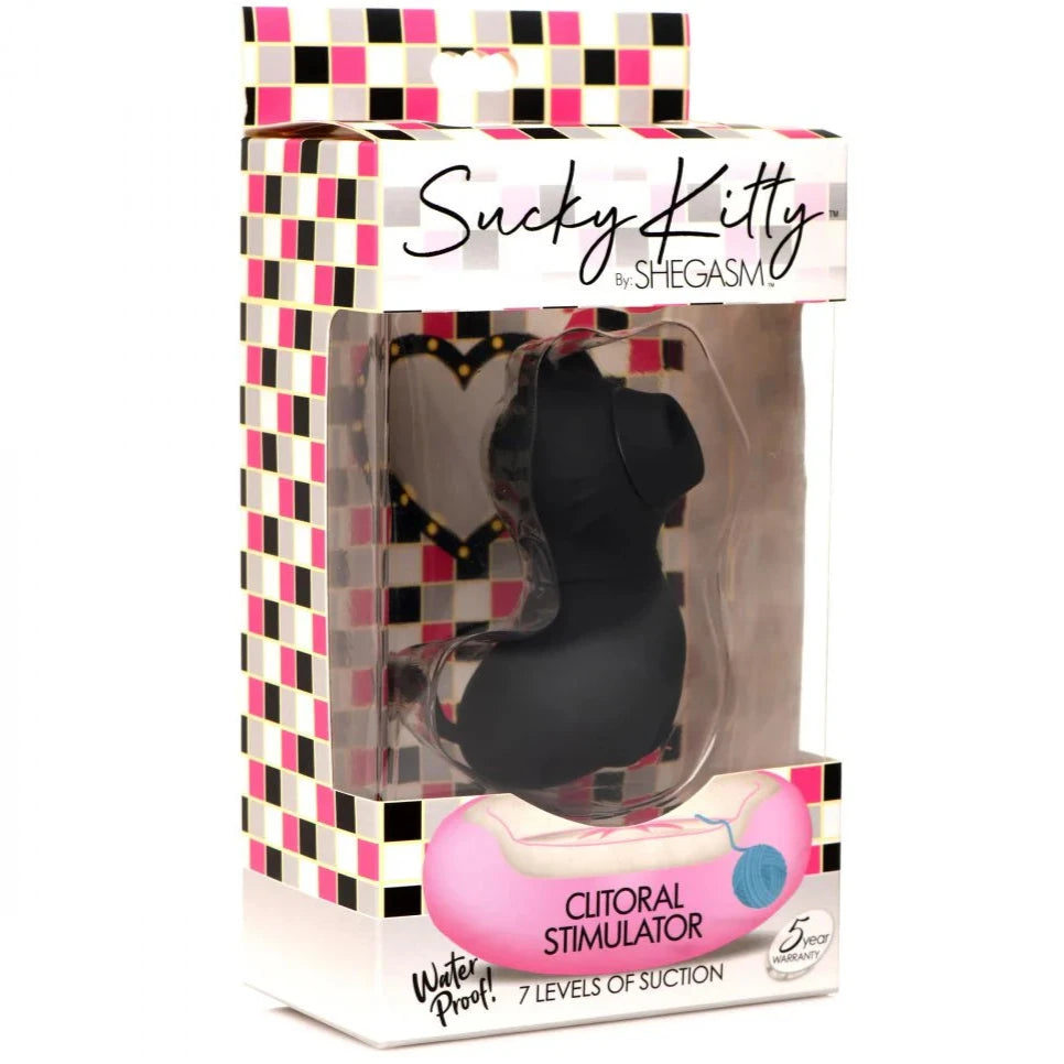 Sucky Kitty Rechargeable Silicone Clitoral Stimulator - Black