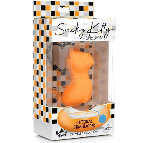 Sucky Kitty Rechargeable Silicone Clitoral Stimulator - Orange