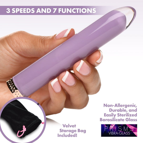 Prisms Erotic Glass Vibra-Glass 10X Mini Rechargeable Vibe - Extreme Toyz Singapore - https://extremetoyz.com.sg - Sex Toys and Lingerie Online Store - Bondage Gear / Vibrators / Electrosex Toys / Wireless Remote Control Vibes / Sexy Lingerie and Role Play / BDSM / Dungeon Furnitures / Dildos and Strap Ons  / Anal and Prostate Massagers / Anal Douche and Cleaning Aide / Delay Sprays and Gels / Lubricants and more...