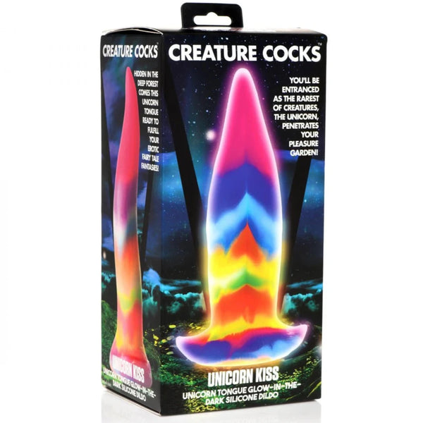 Unicorn Kiss Unicorn Tongue Glow-in-the-Dark Silicone Dildo