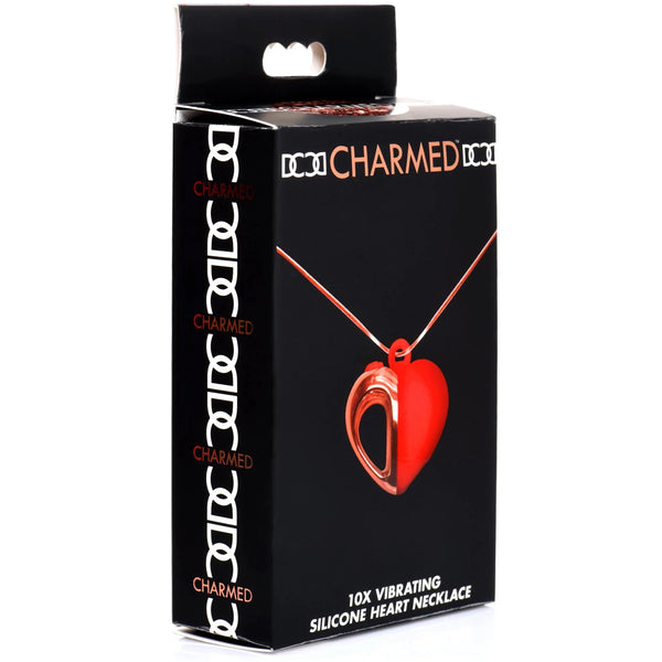 10X Rechargeable Vibrating Silicone Heart Necklace
