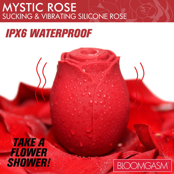 Mystic Rose Rechargeable Sucking & Vibrating Silicone Rose