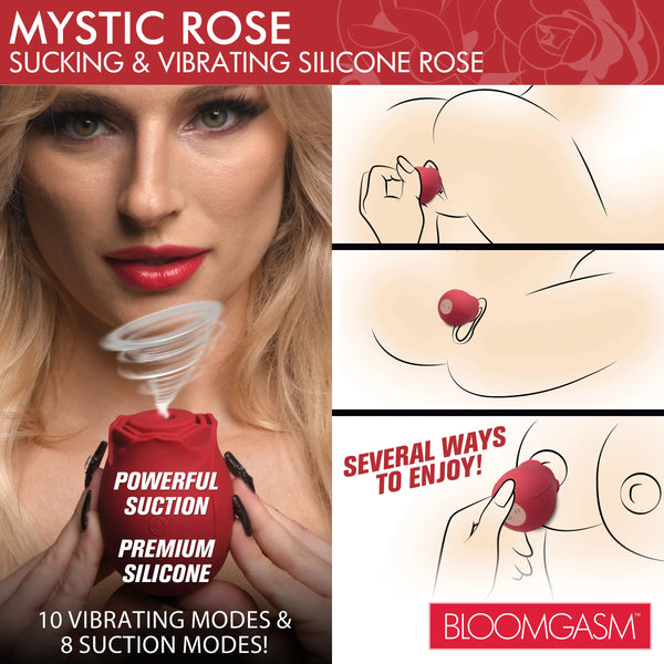 Mystic Rose Rechargeable Sucking & Vibrating Silicone Rose