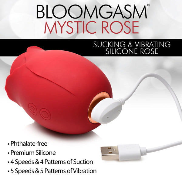 Mystic Rose Rechargeable Sucking & Vibrating Silicone Rose