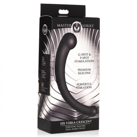 Master Series 10X Vibra-Crescent Vibrating Silicone Rechargeable Dual-Ended Dildo (2 Colours Available) - Extreme Toyz Singapore - https://extremetoyz.com.sg - Sex Toys and Lingerie Online Store - Bondage Gear / Vibrators / Electrosex Toys / Wireless Remote Control Vibes / Sexy Lingerie and Role Play / BDSM / Dungeon Furnitures / Dildos and Strap Ons  / Anal and Prostate Massagers / Anal Douche and Cleaning Aide / Delay Sprays and Gels / Lubricants and more...