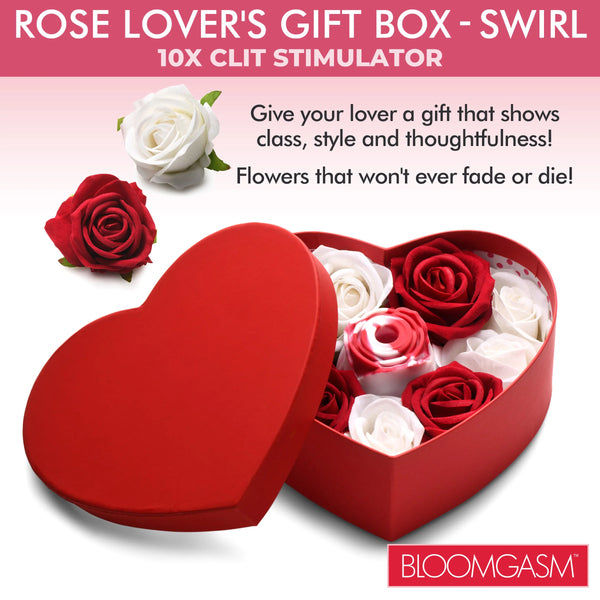 The Rose Lover's Gift Box 10X Rechargeable Clit Suction Rose - Swirl