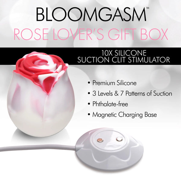 The Rose Lover's Gift Box 10X Rechargeable Clit Suction Rose - Swirl