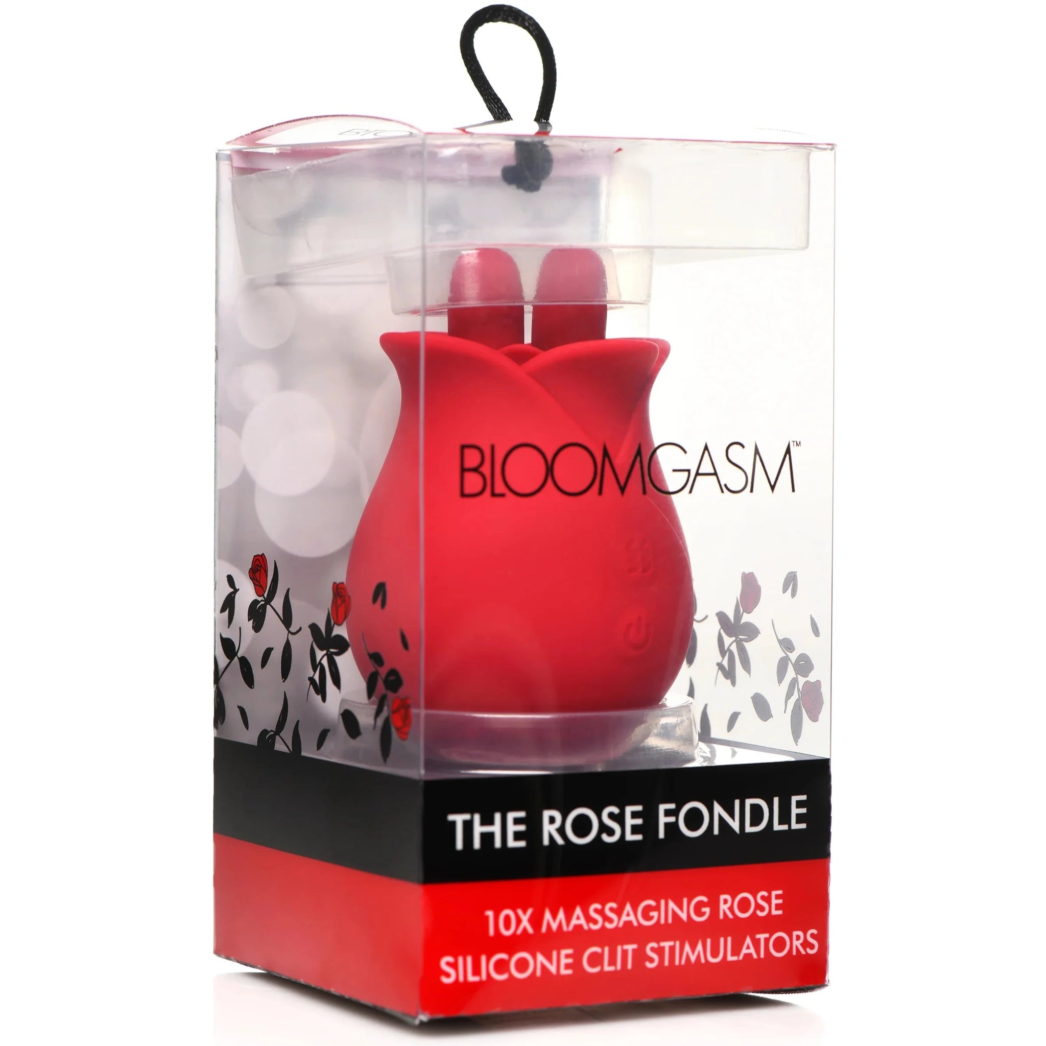 The Rose Fondle 10X Rechargeable Massaging Rose Silicone Clit Stimulator