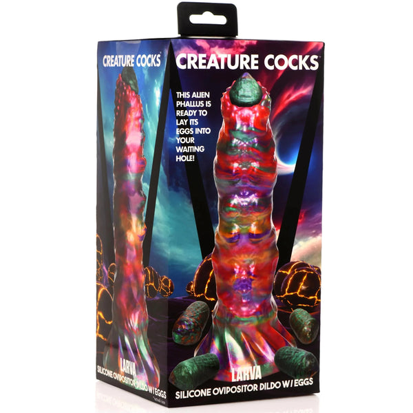 Larva Silicone Ovipositor Dildo with Eggs