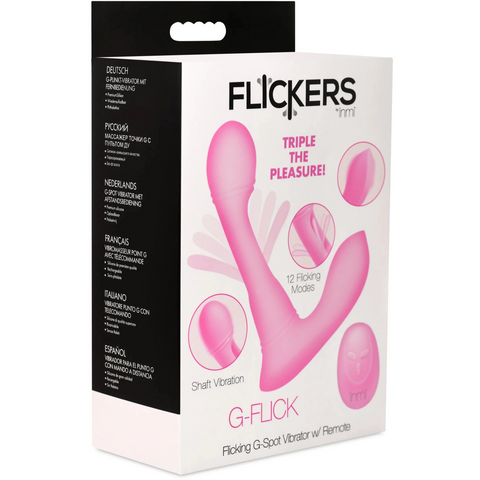 Flickers G-Flick Rechargeable G-Spot Flicking Silicone Vibrator with Remote