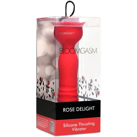 Rose Delight Rechargeable Silicone Thrusting Vibrator