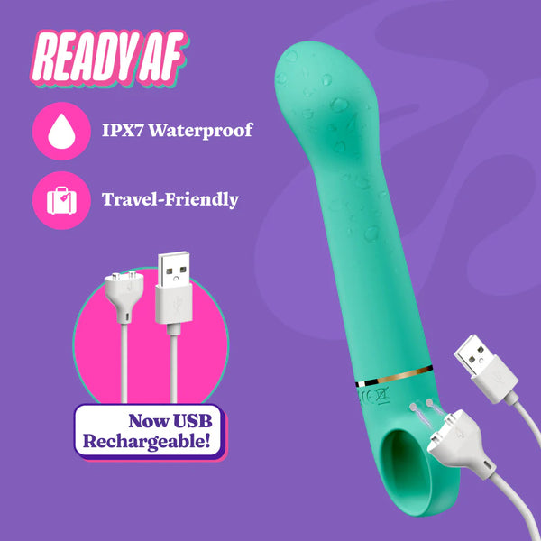 Aria Flirty AF Rumble Tech™ G-Spot Rechargeable Silicone Vibrator