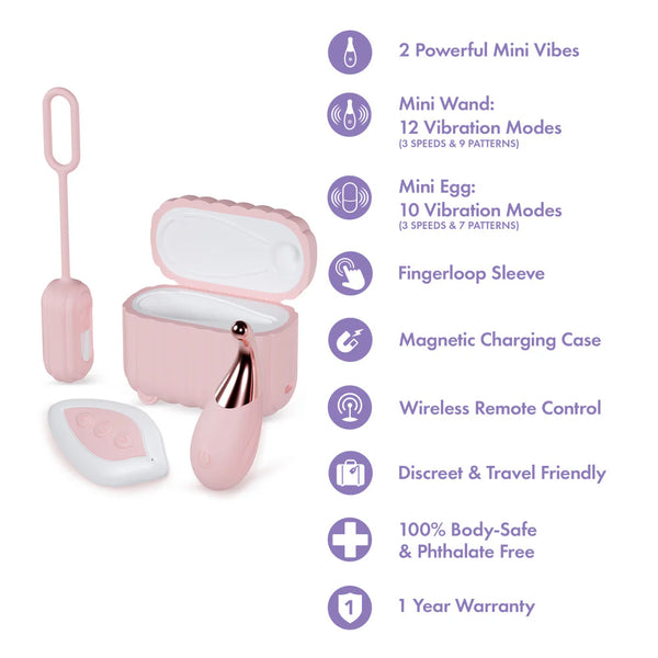 Play With Me Wanderlust 4 Piece Remote Control Vibrator Set with Charging Case