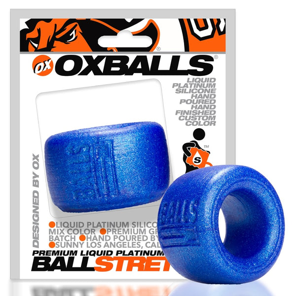 BALLS-T Liquid Platinum Silicone Comfort Ballstretcher - Blueballs Metallic