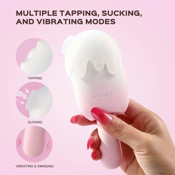 BITE ME Sucking Tapping & Vibrating Cream Pop Stimulator