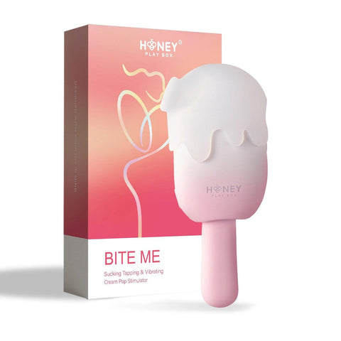 BITE ME Sucking Tapping & Vibrating Cream Pop Stimulator