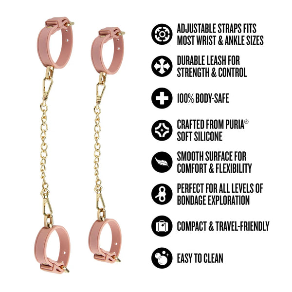 Temptasia Ardor Silicone Wrist & Ankle Restraints - Pink