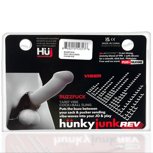 BUZZFUCK Reverb Vibrating Taint Sling - Clear Ice