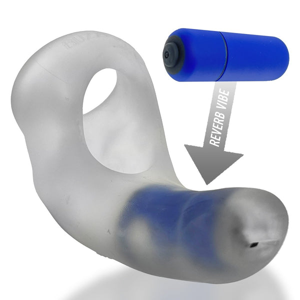 BUZZFUCK Reverb Vibrating Taint Sling - Clear Ice