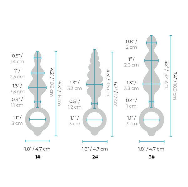 Beaded Butties Bundle 3-Piece Silicone Anal Plug Set