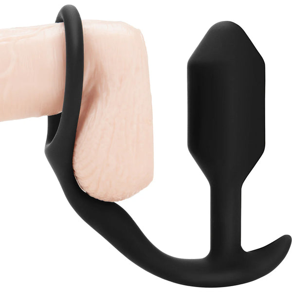 スナッグ＆タグ シリコン製ウェイト付きアナルプラグ＆コックリング