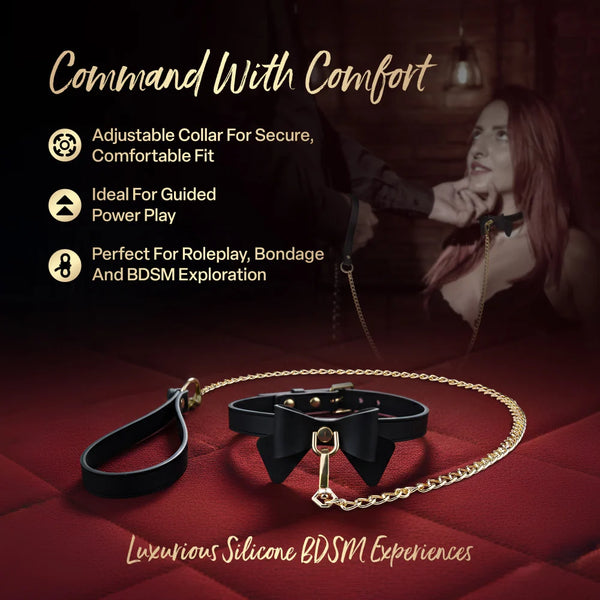 Temptasia Ardor Silicone Collar & Leash with Bow